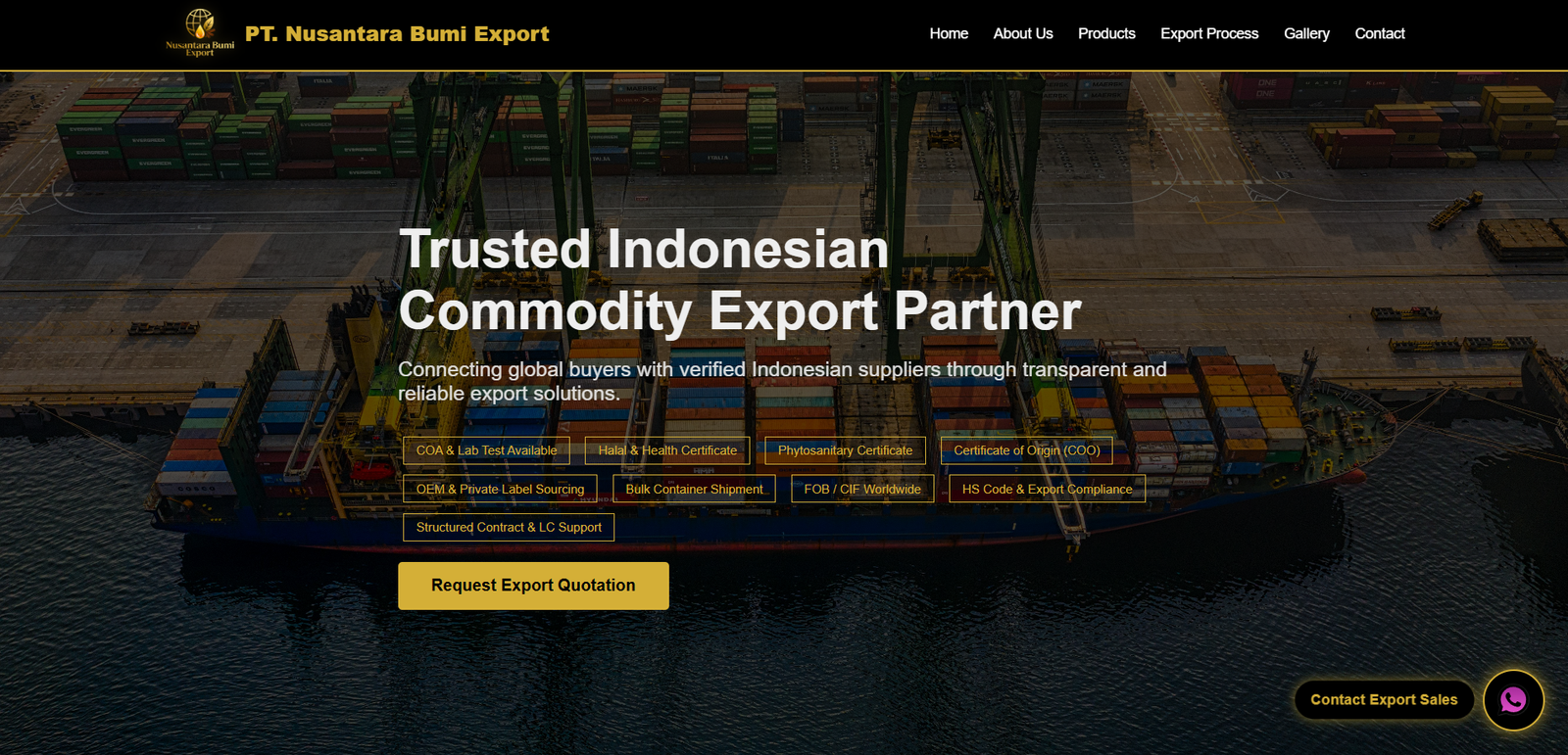 Landing Page B2B Ekspor