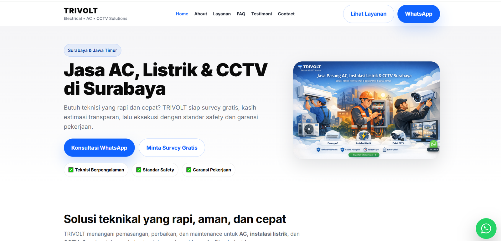 Landing Page Teknisi