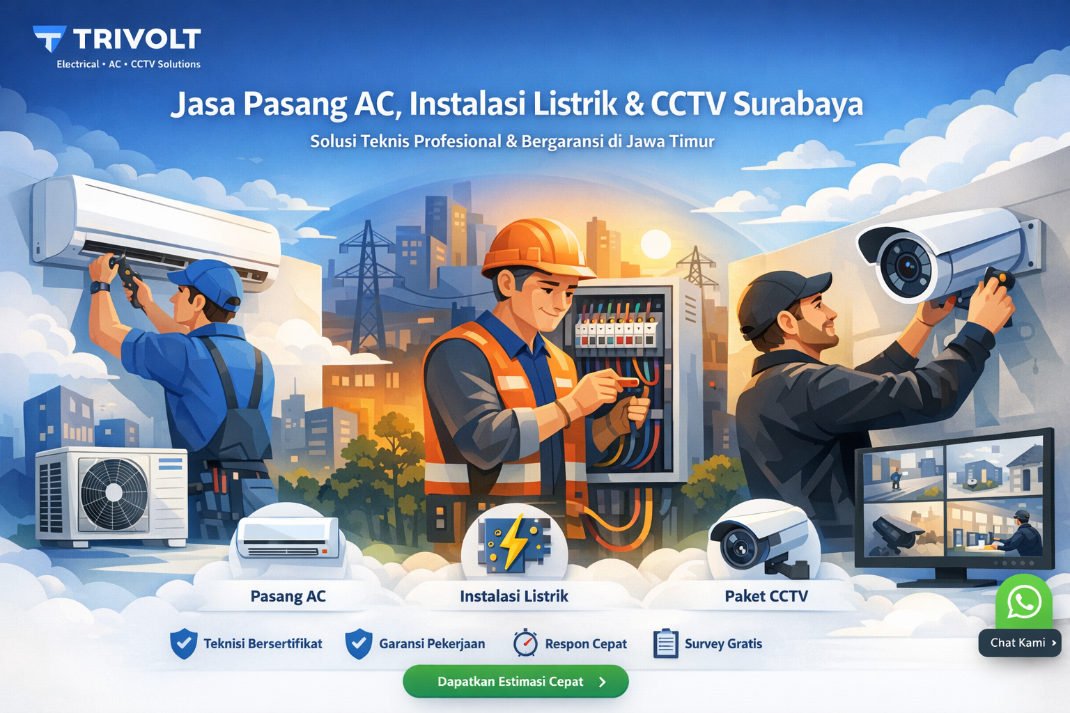 Jasa AC, Listrik & CCTV di Surabaya
